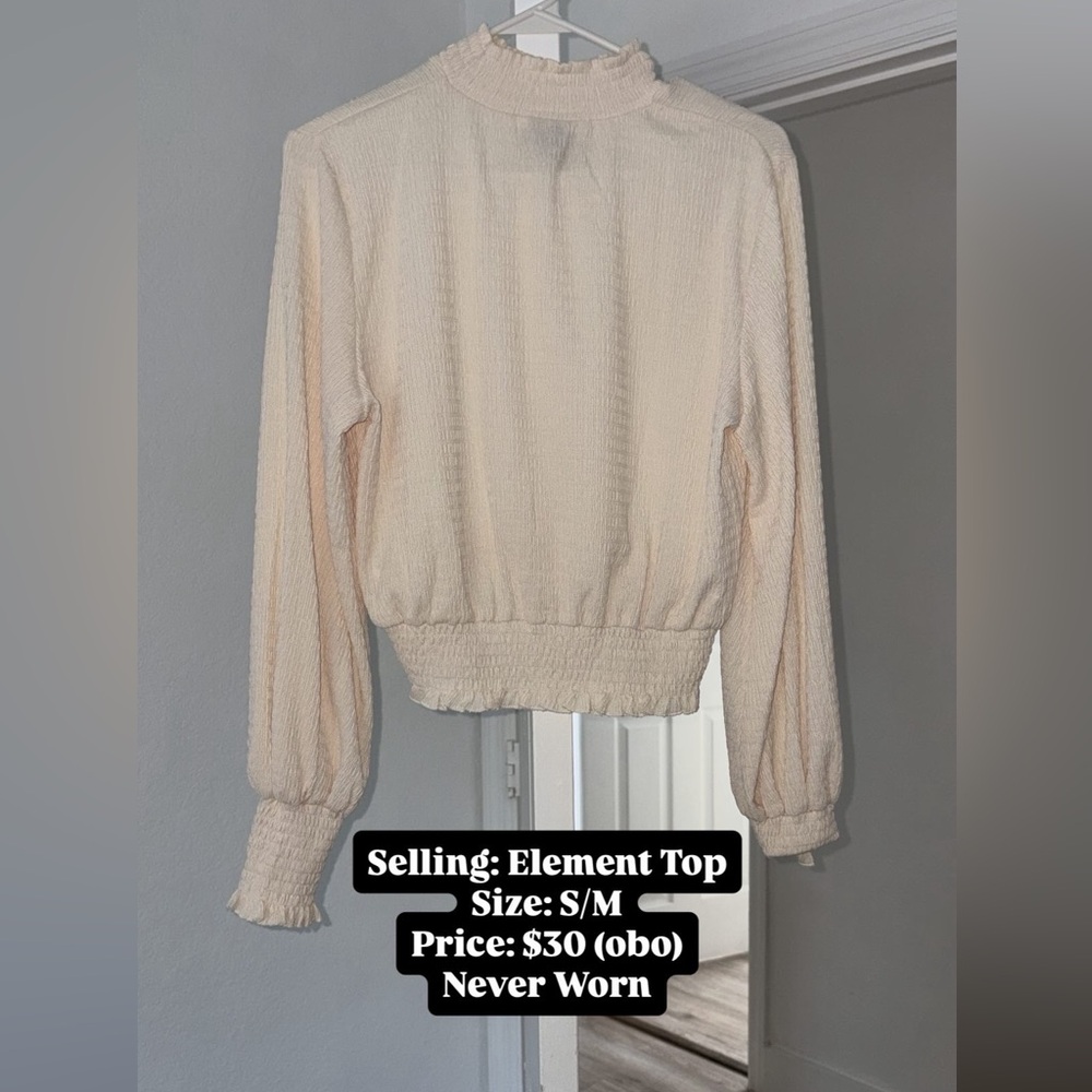 Element Beige Long Sleeve Blouse